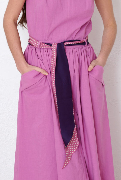 Pañuelo bandeau morado topos