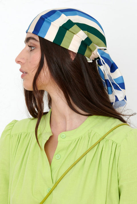 Pañuelo cuadrado azul y verde