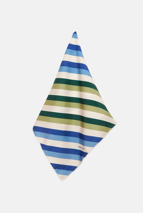 Pañuelo cuadrado azul y verde