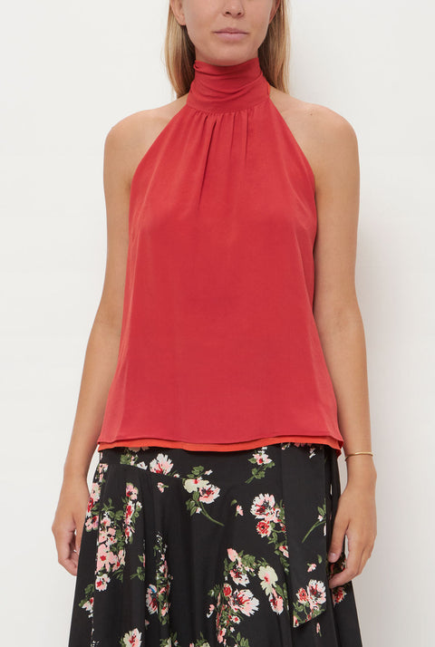 Halter Reversible Coral/Orange Top Natural Dye - Pre Order