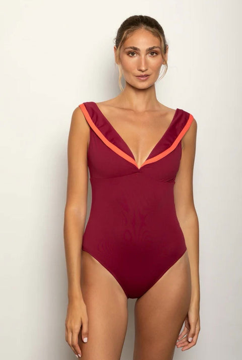Saint Tropez maillot burdeos