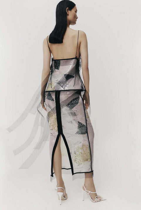 Sequin skirt peonia