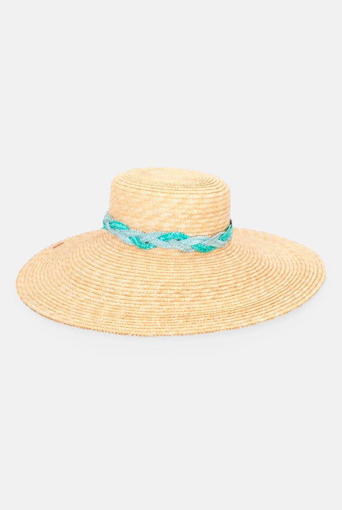 Sombrero Cuchi braid bicolor turquesa