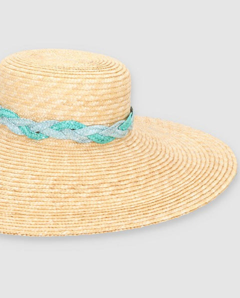 Sombrero Cuchi braid bicolor turquesa