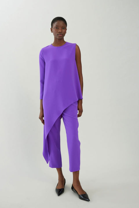 Straight crepe pants