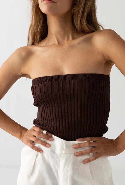 Strapless Top Brown