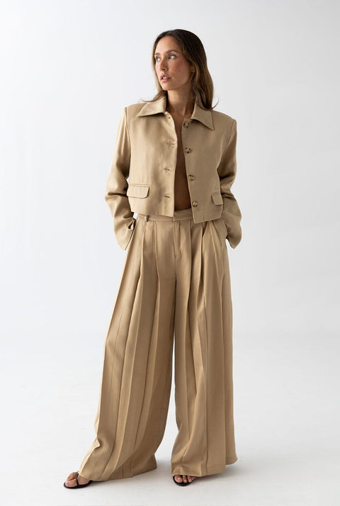 STRUCTURED JACKET: CAMEL