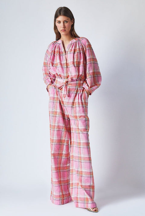 Thalia Pants Pink Checks
