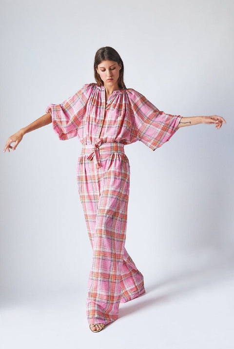 Thalia Pants Pink Checks