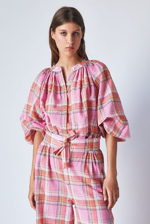 Thalia Pants Pink Checks