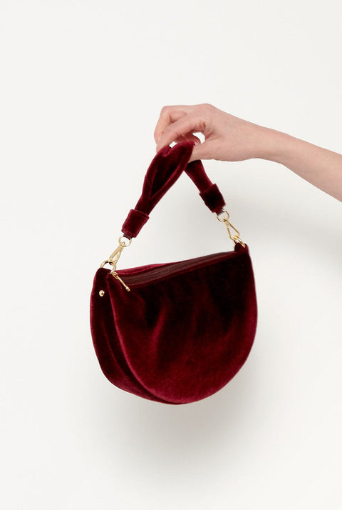 El bolso Baby Gondola de terciopelo Burdeos