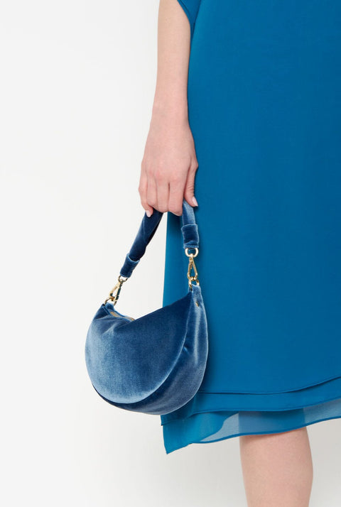 The Baby Gondola bag velvet Sky Blue