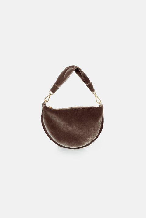 The Baby Gondola bag velvet Taupe