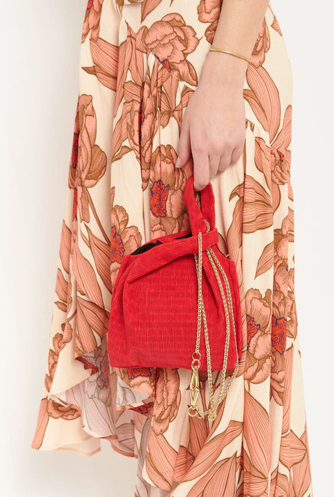 The baby julia bag Raso Plisé red