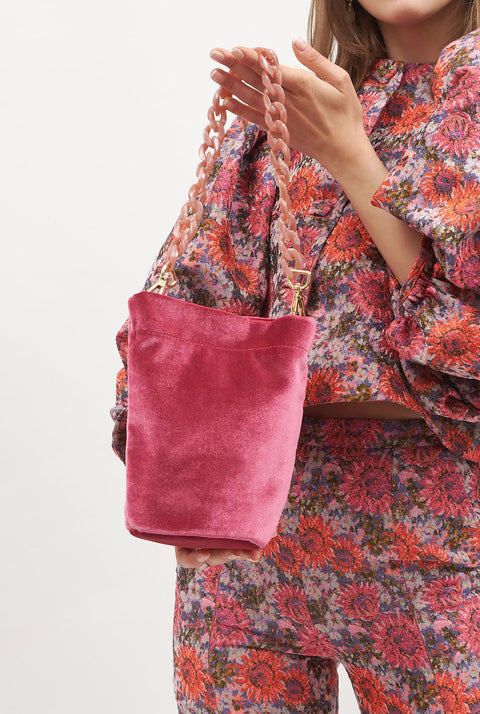 The Mini Cube Bag velvet pink