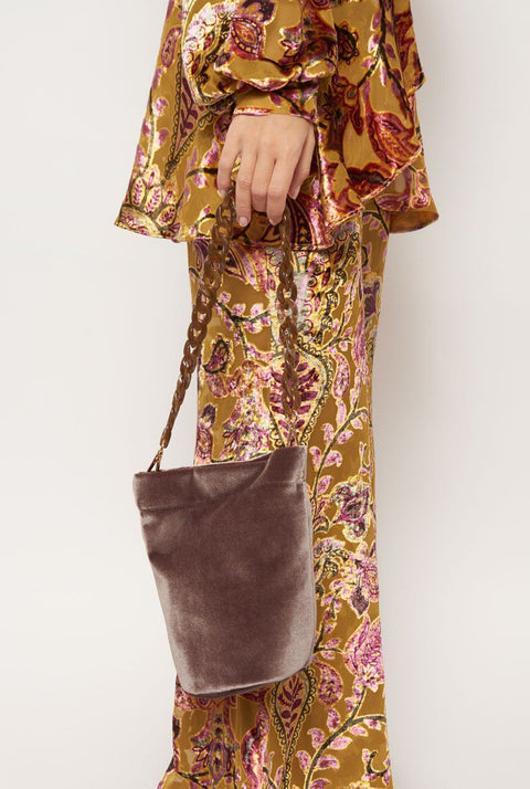 The Mini Cube Bag velvet topo