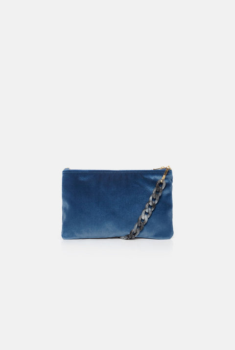 The mini gala clutch new velvet blue