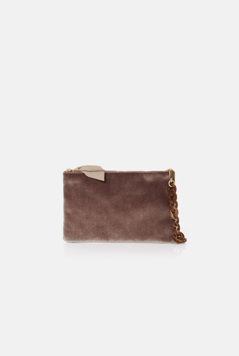 The mini gala clutch new velvet topo