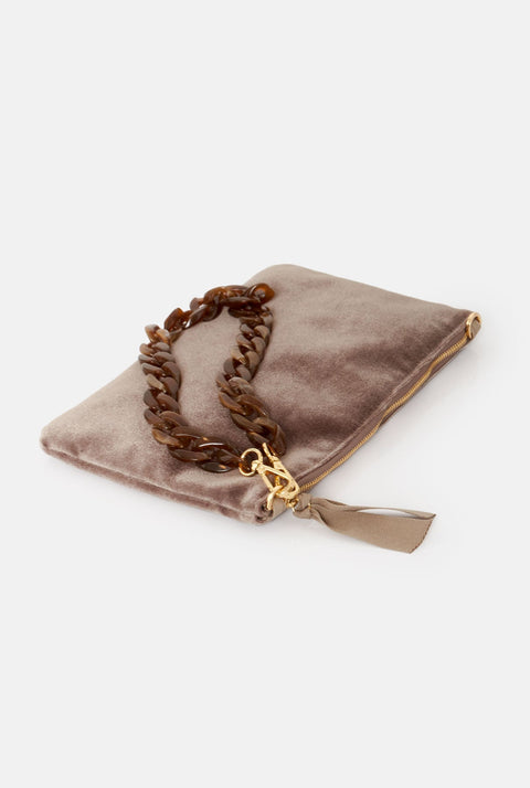 The mini gala clutch new velvet topo