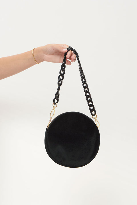 The mini round bag new velvet black