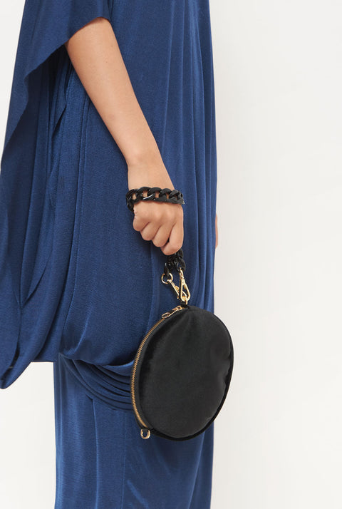 The mini round bag new velvet black