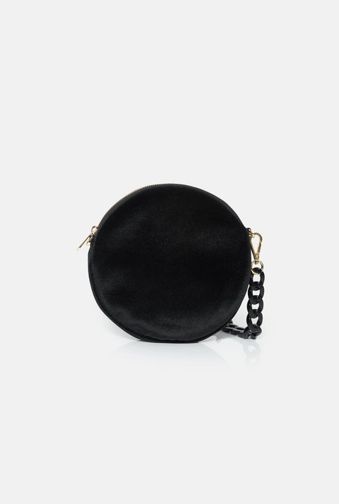 The mini round bag new velvet black