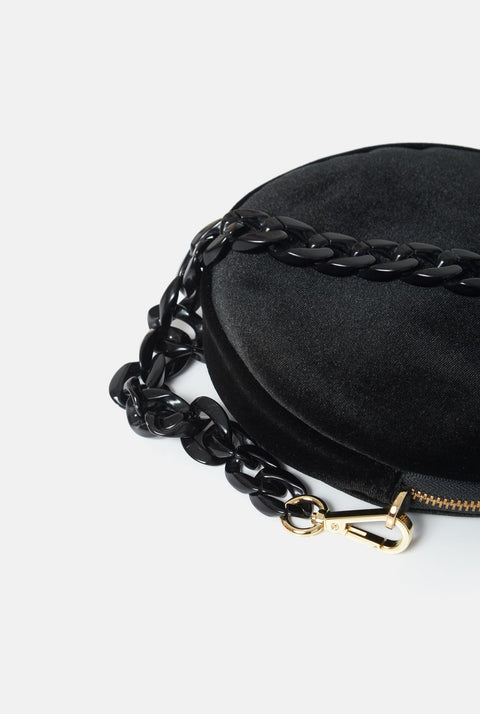 The mini round bag new velvet black