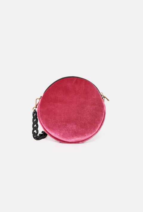The mini round bag new velvet pink