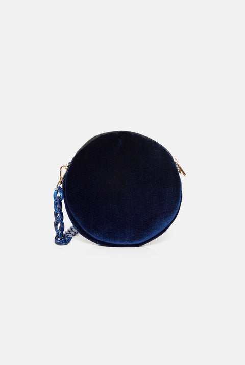 The Mini Round Bag Velvet Blue