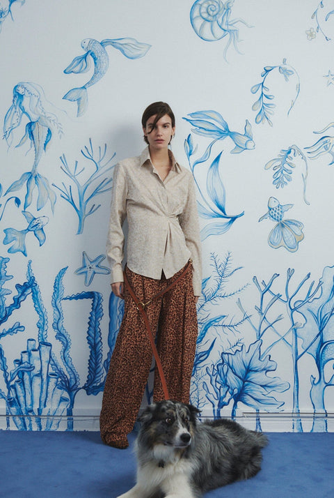 The Nereid Beige Jaquard Shirt