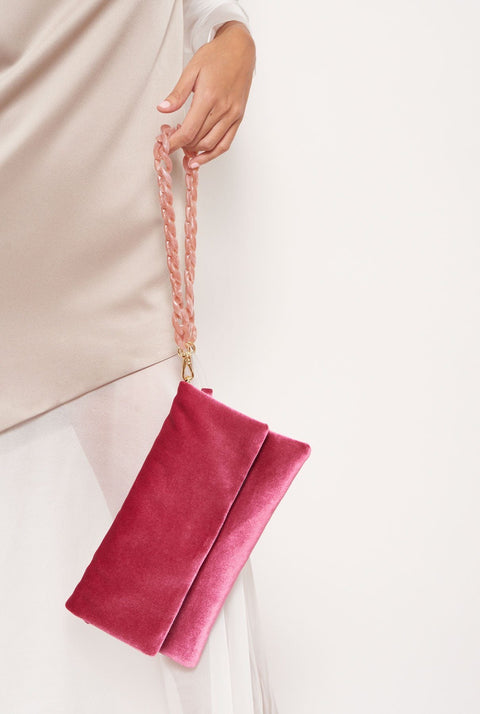 The Sara Bag Velvet pink