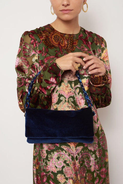 The Sara Bag Velvet blue