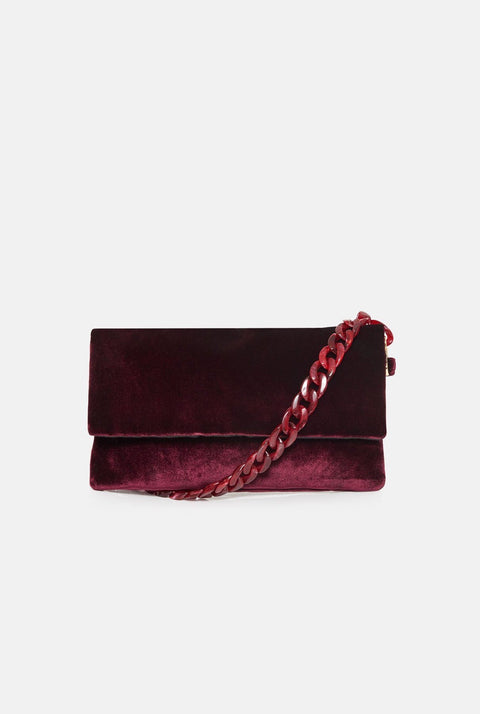 The Sara Bag Velvet burgundy
