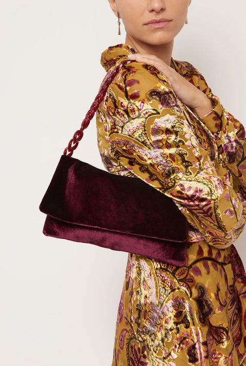 The Sara Bag Velvet burgundy