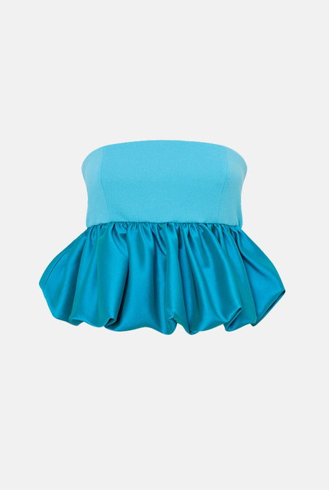 Top volante azul