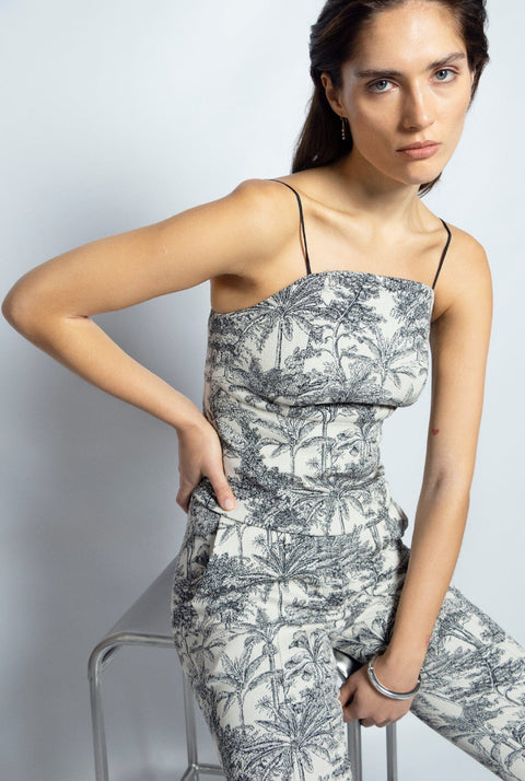 Top Bustier Josefina Toile de Jouy