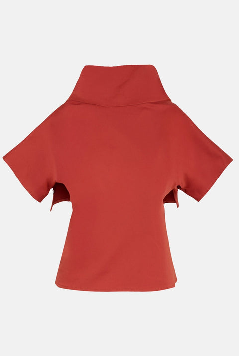 Top cuello y capa - rojo