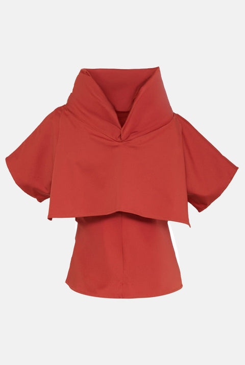Top cuello y capa - rojo
