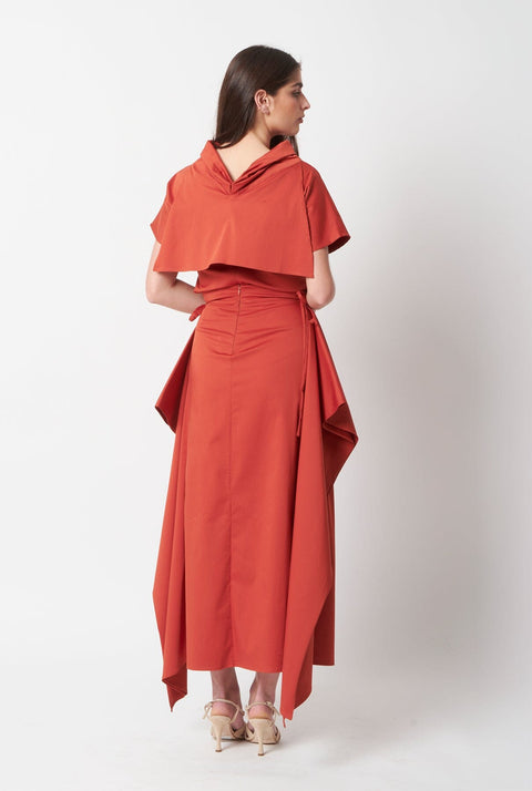 Top cuello y capa - rojo