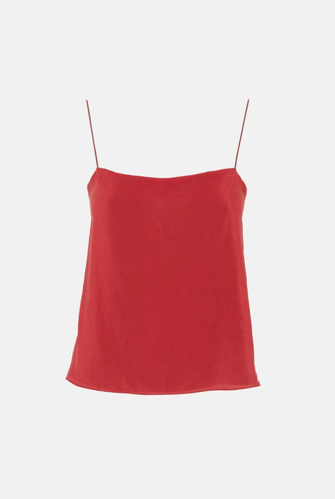 Top flor rojo/gris