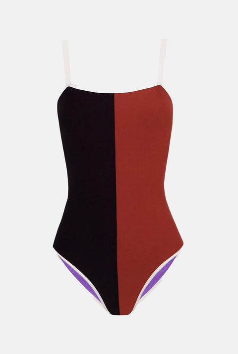 TRAJE DE BAÑO ORILLA SALITRE NEGRO / TERRA