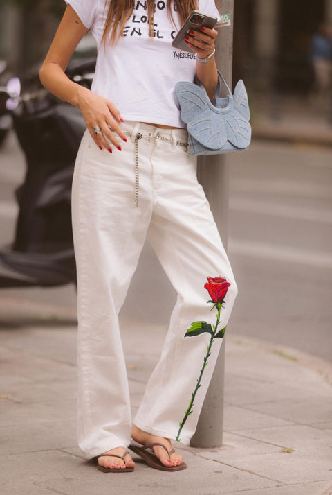 Vaqueros de la rosa Blancos
