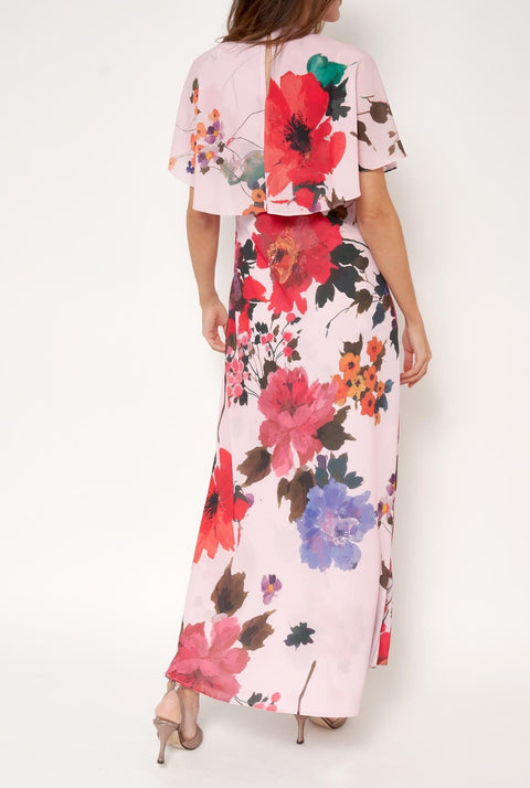 Vestido capelina flores acuareladas
