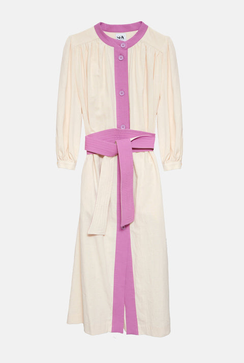 Vestido cápsula Macarena filo buganvilla