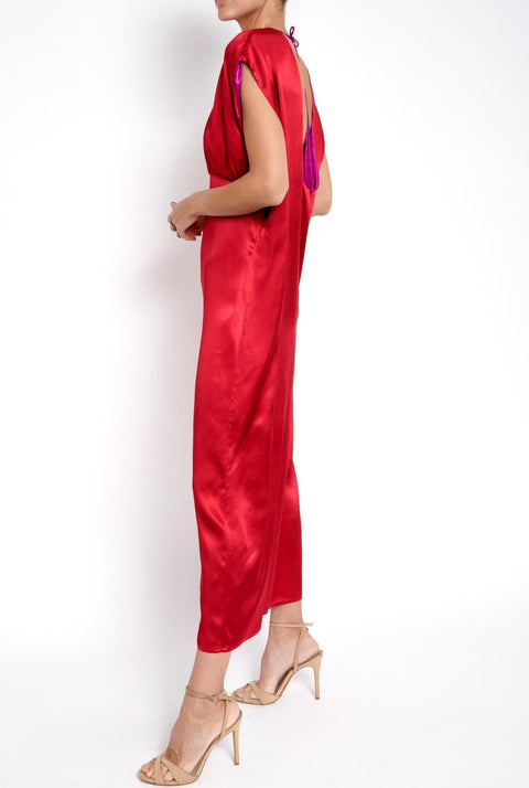 Vestido drapeado espalda abierta