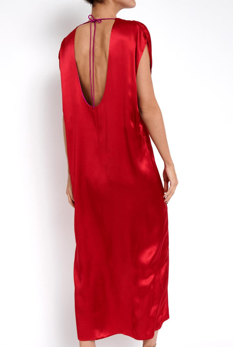 Vestido drapeado espalda abierta