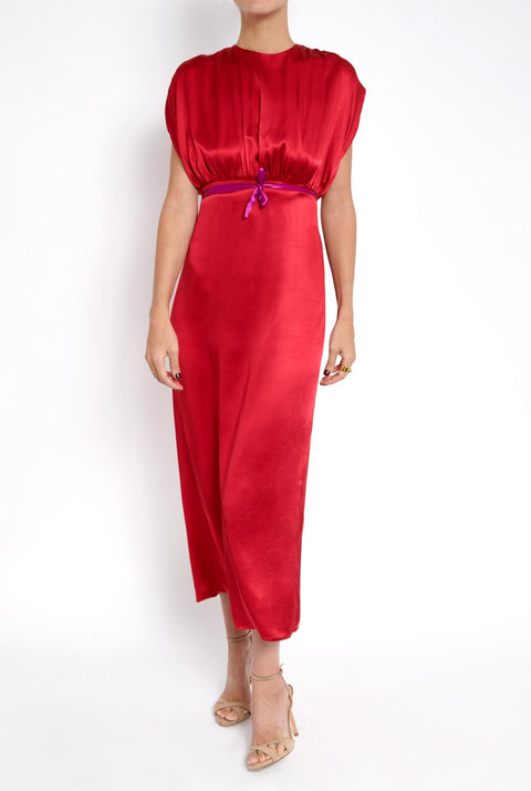 Vestido drapeado espalda abierta