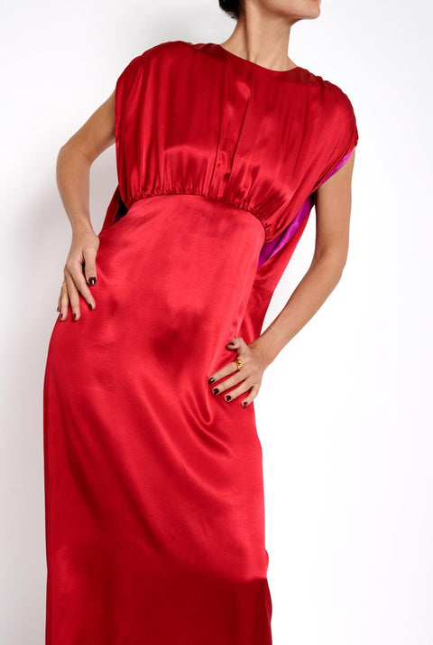 Vestido drapeado espalda abierta