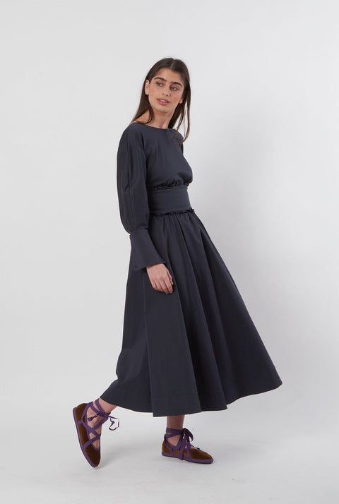 Vestido fajín - azul