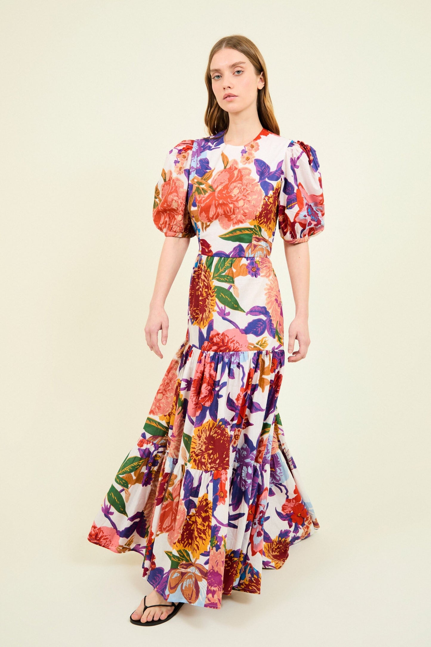 VESTIDO GABRIELLA MAXI FLOR BLANCO